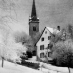 1920 Kirche und Pfarrhaus im Winter